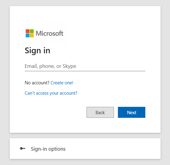 Microsoft Portal - Sign-In Interface