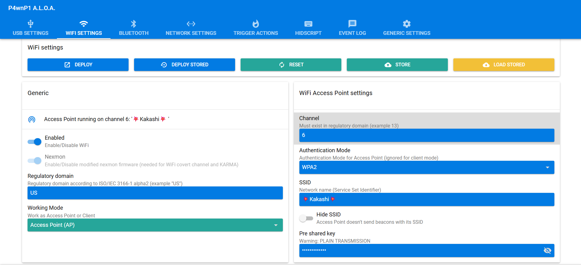 WiFi Settings Configuration